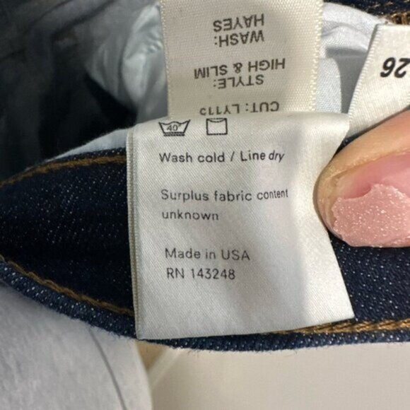 LIKE NEW- Reformation High & Slim Hayes Blue Jeans - Picture 5 of 13